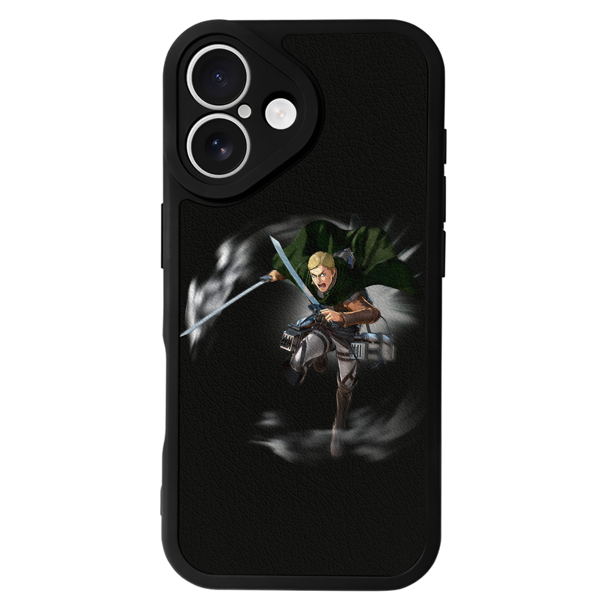 （画像用） 進撃の巨人 エルヴィン・スミス Attack on Titan Erwin Smith 【iPhone 16シリーズ対応】シリコンスマホケース（レザー調） 材質：シリコン